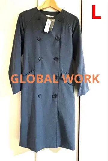 새상품 미사용 글로벌 워크 노카라 롱 코트 L