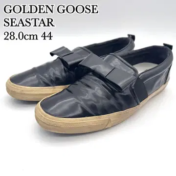 골든구스 스타 파피용 블랙 가죽 페이턴트 리본