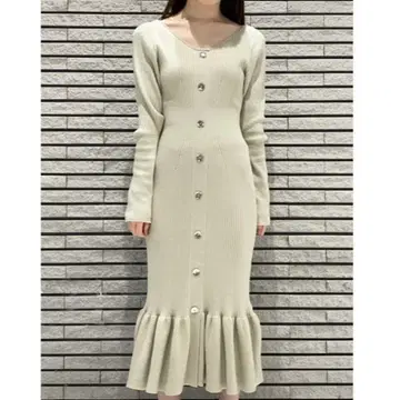 SNIDEL 스나이델 2way 프론트 버튼 니트 원피스 민트 프리