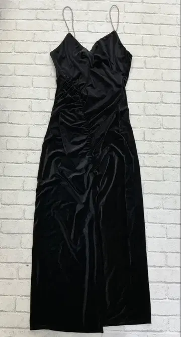 G905 자라 롱 원피스 파티 드레스 벨로아 벨벳 신축성 있음