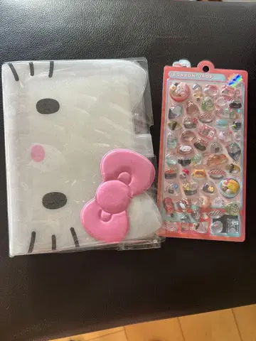 헬로키티 바인더 메시메시 모자 꽁지 세트