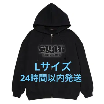 SYNK 블랙 후드 부착 집업 후드티 L 사이즈