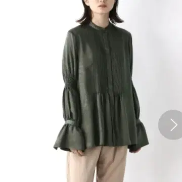 [ JEANASIS ] 딥 새틴 핀턱 블라우스 긴팔 블라우스 핀턱