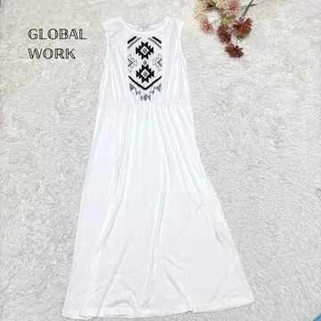 s.1324 [글로벌 워크] 슬리브리스 티셔츠 롱 원피스