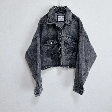 Highway Jeans 그레이 크롭 데님 자켓 [ M ]