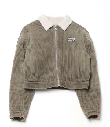 adidas 2way 코듀로이 크롭 자켓 그린 카키