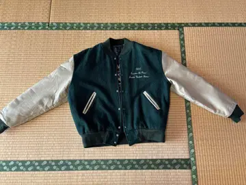 1995년제 바시티 자켓 다크 그린 실버