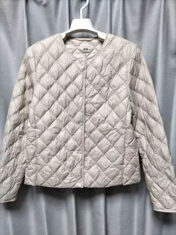 새상품급 유니클로 퍼프 테크 노카라 퀼팅 충전솜 자켓