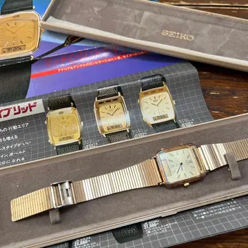 정크 SEIKO 아날로그 손목시계 골드