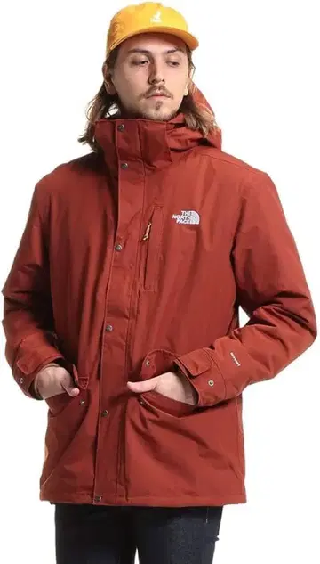 새상품 THE NORTH FACE 오렌지 다운 자켓 L 사이즈