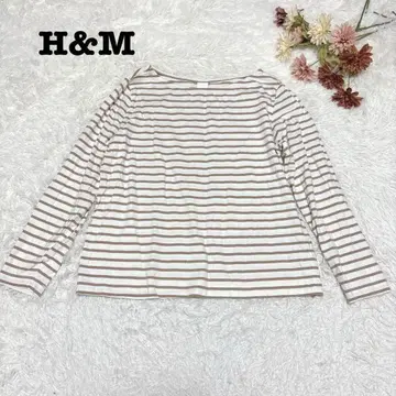 s.1304 [에이치앤엠] 긴팔 티셔츠 보더 브라운 계열 XL