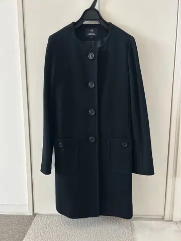 23구 심플한 블랙 롱 코트