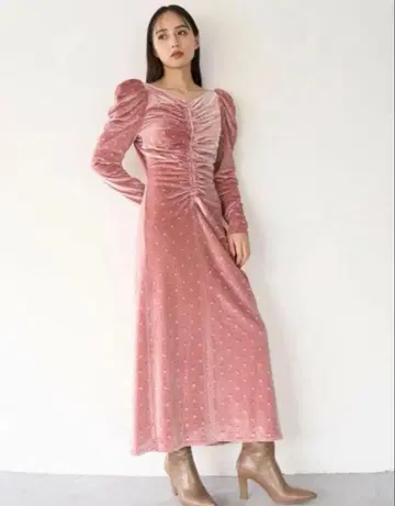 스나이델 벨로아 자수 원피스 PNK 0