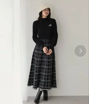 BLUEEAST 체크 자카드 니트 원피스