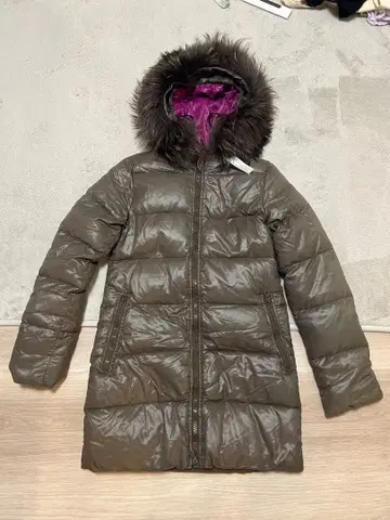 DUVETICA 그레이 카키 퍼 다운 자켓 40