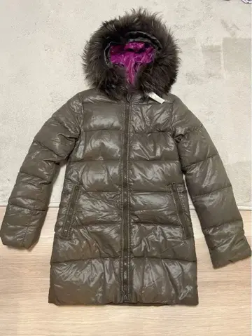 DUVETICA 그레이 카키 퍼 다운 자켓 40