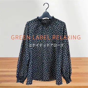 GREEN LABEL RELAXING 도트 무늬 블라우스