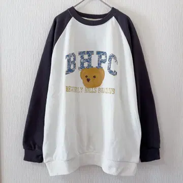 BEVERLY HILLS POLO CLUB 래글런 배색 BIG 맨투맨