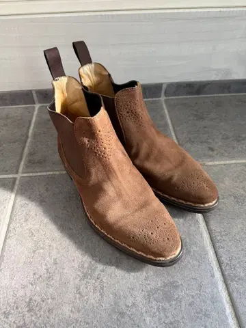 브라운 사이드 고어 부츠 스웨이드