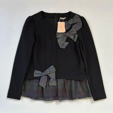 택 포함 새상품 ROSE TIARA 로즈 티아라 트위드 풀오버 블랙