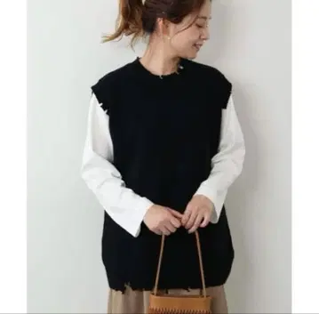 Mars Knitwear 블랙 니트 베스트 저널 스탠다드