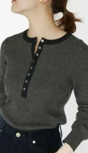 클리닝 완료 lENA 이에나 3 x 3 리브 니트 스웨터 그레이