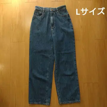 운석이 떨어지는 하이웨스트 스트레이트 데님 팬츠 네이비 twenties