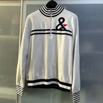 and per se 화이트 지퍼 하이넥 스웨터 방풍 방한