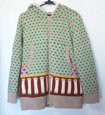 [ 프랑슈리페 ] 아우터 보아 블루종 코트 고양이 도트 올 패턴 귀여운