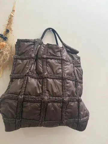 퍼 백 브라운 시크한 성인 분위기 에코백 M 사이즈