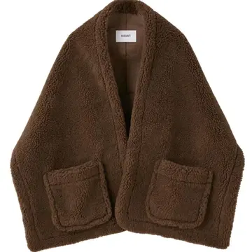 HAUNT 보아 스톨 숏 다크 브라운 택 포함