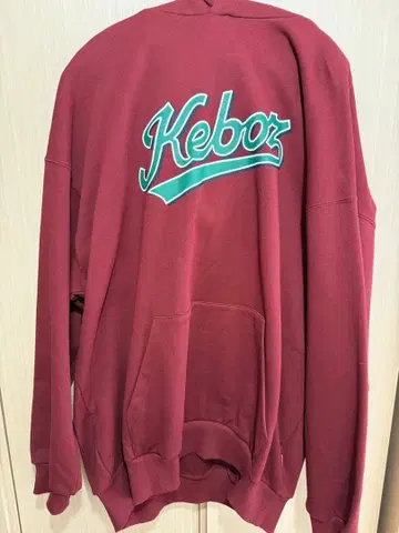 Keboz 버건디 후드 부착 후드티 XXL