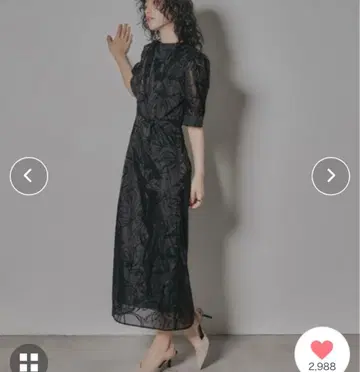 niana 꽃무늬 플로키 오간자 라인 드레스