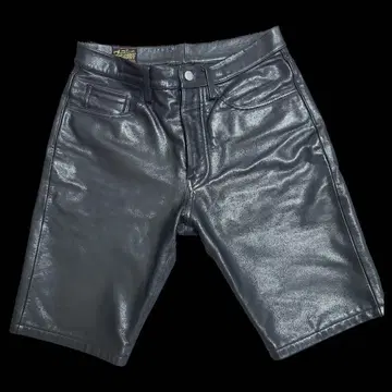 JOHNBULL 젬블 하프 가죽 팬츠 32인치 블랙