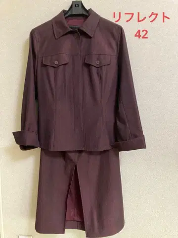 리플렉트 버건디 자켓 스커트 셋업