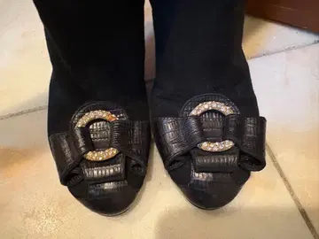 VICINI 36 사이즈 이탈리아 블랙 스웨이드 롱 부츠