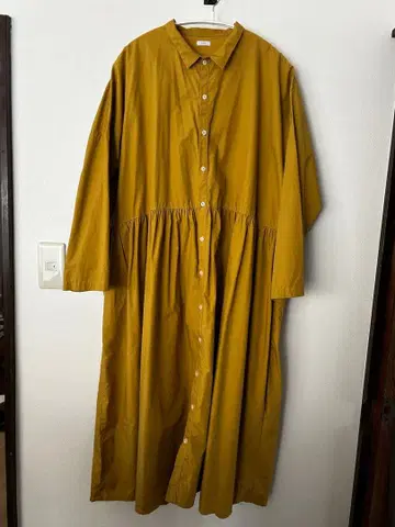 이치 머스타드 셔츠 원피스 긴팔