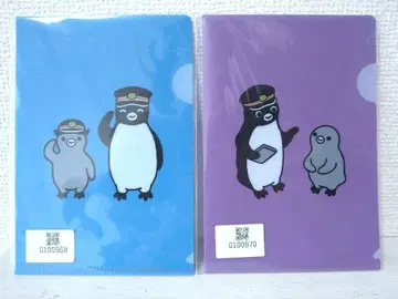 suica 펭귄 160mm 110mm 클리어 파일 2장 세트