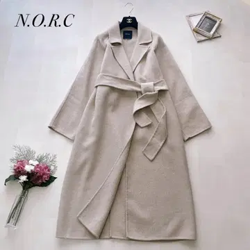 인기 NORC 노크 롱 리버 코트 더블 페이스 벨트 포함 베이지