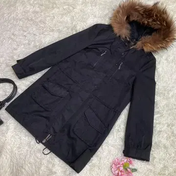 컨디션 최상 인디비 스프링 코트 블랙 퍼 탈부착 가능 5 M