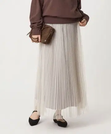 그린 라벨 릴랙싱 2WAY 튤 플리츠 스커트