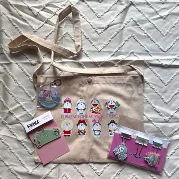 도라에몽 굿즈 세트 숄더 토트백 키링 클립