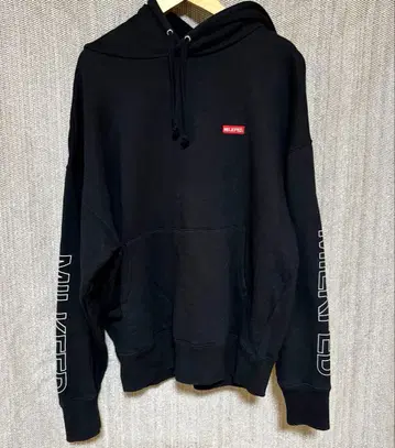 [배송비 포함] MILKFED. 블랙 후드 부착 후드티 free size