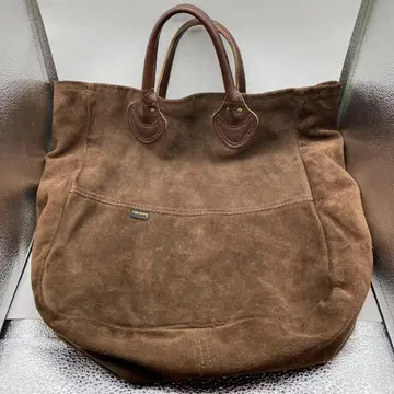 vanson 스웨이드 가죽 토트백 브라운