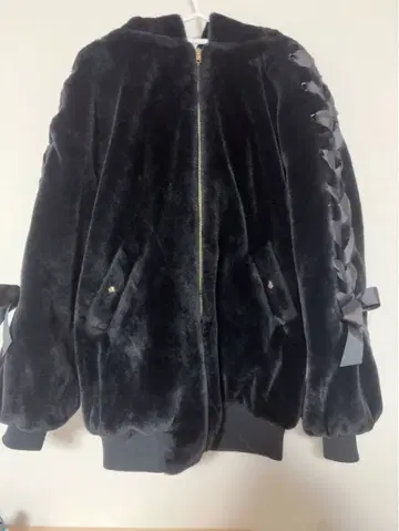 LIZ LISA 토끼 귀 퍼 블루종 블랙