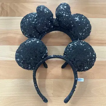 도쿄 디즈니 리조트 머리띠 블랙 스팽글 페어