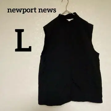 할인 즉시 구매 OK newport news 블랙 슬리브리스 상의 L