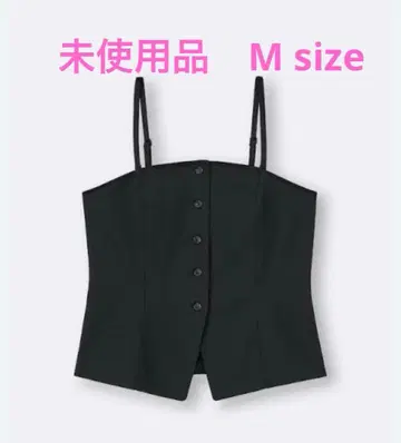 GU 프론트 버튼 뷔스티에 블랙