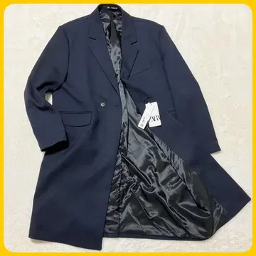 새상품급 택 포함 ZARA 롱 울 체스터 코트 XL 네이비