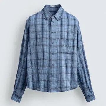 ZARA 체크 무늬 플루이드 셔츠
